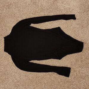 Open Back Black Mock Neck Bodysuit - S